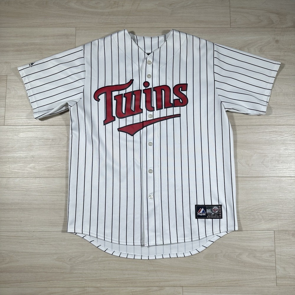 Majestic Minnesota Twins Authentic Jersey Mens Large White Pinstripe JJ Hardy